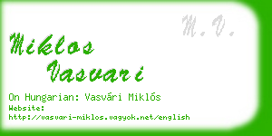miklos vasvari business card